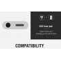 OCUBE 2v1 redukcia Lightning na 3,5&nbsp;mm port a&nbsp;Lightning pre Apple iPhone – čierna