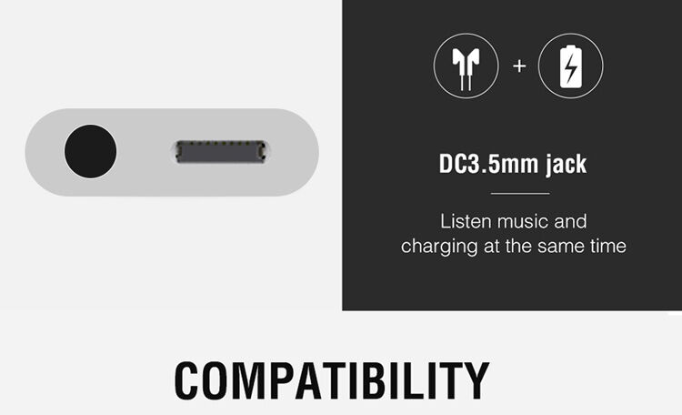 OCUBE 2v1 redukcia Lightning na 3,5&nbsp;mm port a&nbsp;Lightning pre Apple iPhone – čierna