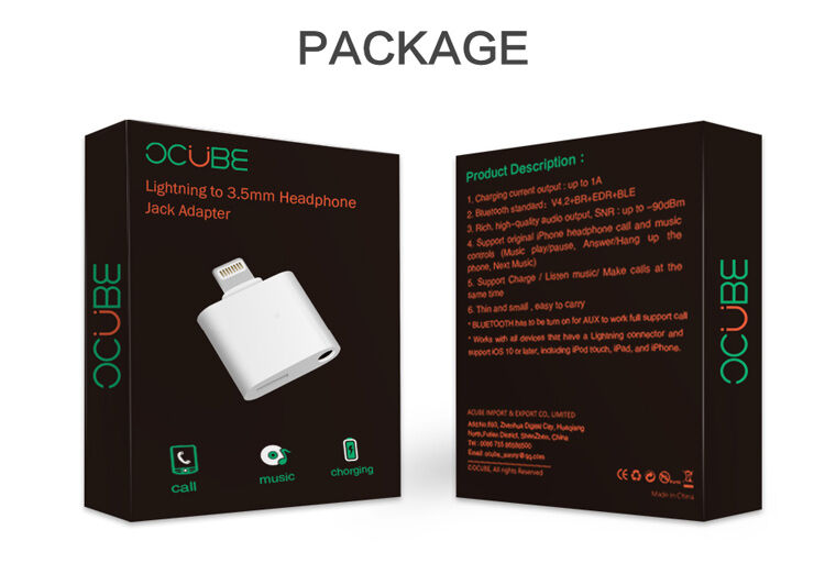 OCUBE 2v1 redukcia Lightning na 3,5&nbsp;mm port a&nbsp;Lightning pre Apple iPhone – čierna