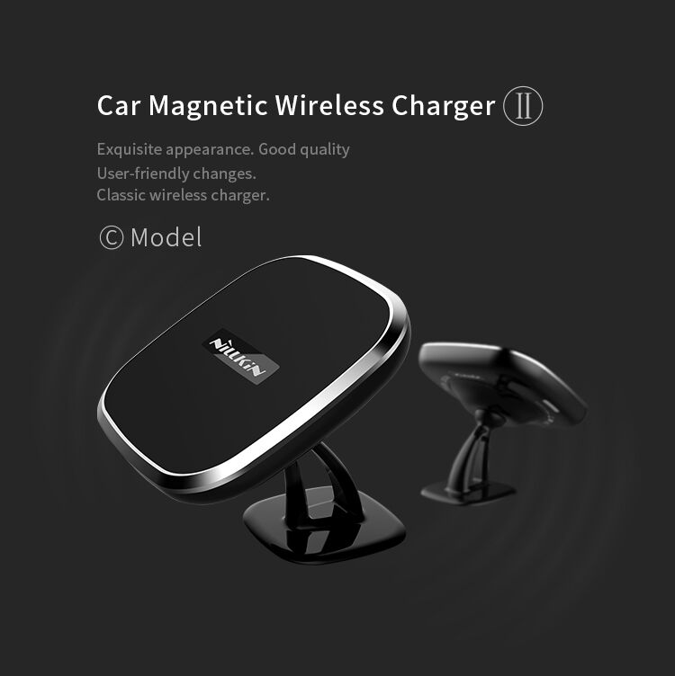 NILLKIN dizajnový magnetický držiak s&nbsp;Qi bezdrôtovým nabíjaním pre Apple iPhone – čierny