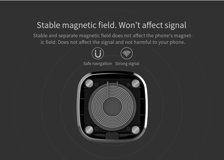NILLKIN dizajnový magnetický držiak s&nbsp;Qi bezdrôtovým nabíjaním pre Apple iPhone – čierny