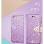 Otvárací obal/puzdro s&nbsp;diamantovým leskom a&nbsp;magnetickým pásom na iPhone 6S/6 – ružový