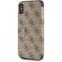 Guess flipové puzdro z umelej kože s logom pre iPhone X / XS - hnedé