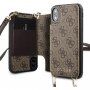 Guess 4G puzdro s popruhom cez rameno pre iPhone X / XS - hnedé