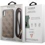 Guess 4G puzdro s popruhom cez rameno pre iPhone X / XS - hnedé