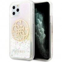 Guess Glitter Circle trblietavý kryt pre iPhone 11 Pro Max - číry