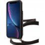 Guess 4G flipové puzdro s popruhom pre iPhone XR - hnedé