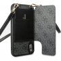 Guess 4G flipové puzdro s popruhom pre iPhone XR - sivé