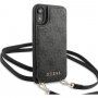 Guess 4G flipové puzdro s popruhom pre iPhone XR - sivé