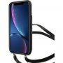 Guess 4G flipové puzdro s popruhom pre iPhone XR - sivé
