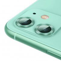 Baseus kovová ochrana šošovky zadného fotoaparátu pre iPhone 11 - zelená
