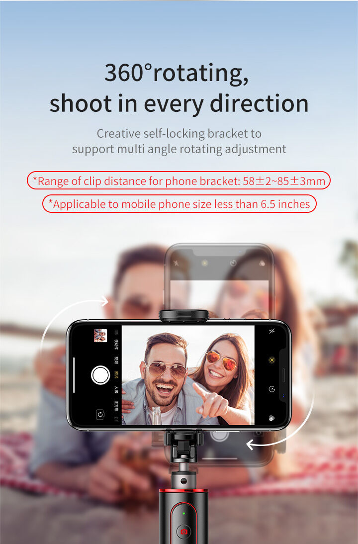 Baseus Bluetooth teleskopická hliníková selfie tyč s trojnožkou - červená