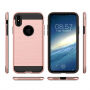 Odolný ochranný kryt na iPhone XS / iPhone X – brúsená textúra – sivý
