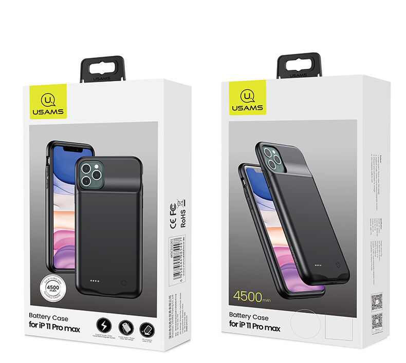 Usams kryt s batériou 4500 mAh pre iPhone 11 - čierny