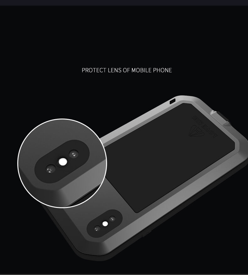 Love Mei superodolné puzdro proti nárazu / vode / prachu pre iPhone XS Max - čierne