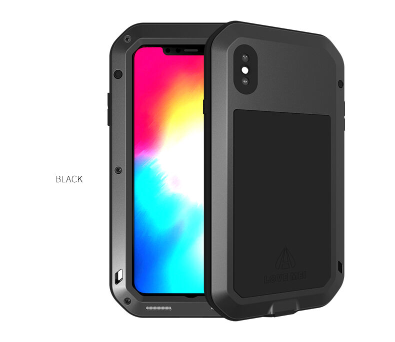 Love Mei superodolné puzdro proti nárazu / vode / prachu pre iPhone XS Max - čierne Love Mei superodolné puzdro proti nárazu / vode / prachu pre iPhone XS Max - čierne