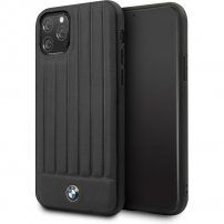 BMW kryt z pravej kože pre iPhone 11 Pro Max - čierny
