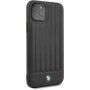 BMW kryt z pravej kože pre iPhone 11 Pro Max - čierny