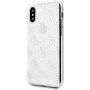 Guess 4G Solid Glitter trblietavý kryt pre iPhone X / XS - strieborný
