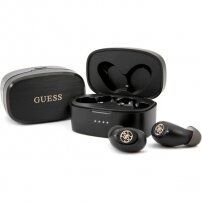 Guess Wireless Stereo bezdrôtové slúchadlá s nabíjacím puzdrom pre Apple zariadenia - čierna