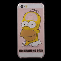 Priehľadný kryt na iPhone 5 / 5S / SE (2016) – Homer Simpson – No Brain No Pain