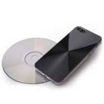 Plastový kryt s CD povrchom pre iPhone 5 / 5S / SE (2016) – čierny
