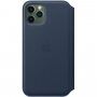 Apple Folio originálne kožené puzdro pre iPhone 11 Pro - hlbinne modré
