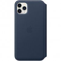 Originálne Apple Folio kožené puzdro pre iPhone 11 Pro Max - hlbinne modré