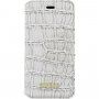 Guess Shiny Croco Book flipové puzdro pre iPhone 5 / 5S / SE (2016) - béžové