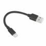 Opletený dátový a nabíjací kábel USB-A 2.0 / Lightning pre iPhone / iPad / iPod / AirPods - 13 cm - čierny