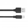 Opletený dátový a nabíjací kábel USB-A 2.0 / Lightning pre iPhone / iPad / iPod / AirPods - 13 cm - čierny
