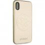 Guess Saffiano kryt s logom pre iPhone X / XS - zlatý