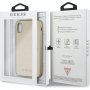 Guess Saffiano kryt s logom pre iPhone X / XS - zlatý