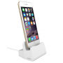 Univerzálna dokovacia stanica a&nbsp;stojanček s&nbsp;lightning konektorom pre Apple iPhone/iPad/AirPods/Magic Mouse – strieborná