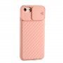 Kryt s posuvnou krytkou šošovky fotoaparátu pre iPhone 6 Plus/6S Plus/7 Plus/8 Plus - lososový