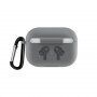 Silikónový obal s karabínou pre AirPods Pro - sivý