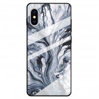 Kryt so sklenenou zadnou stranou pre iPhone X / XS - sivý mramor
