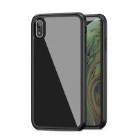 Ipaky kryt so sklenenou zadnou stranou a ochranou hrán pre iPhone XR - čierny