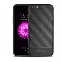 Ipaky kryt z mäkkého plastu s textúrou karbónových vlákien pre iPhone 6 Plus/6S Plus - čierny