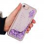 Kryt s presýpacími trblietkami pre iPhone 6 / 6S / 7 / 8 / SE (2020/2022) - fialový