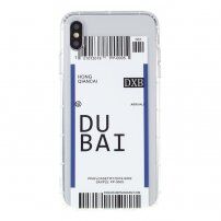 Kryt z mäkkého plastu so vzorom letenky pre iPhone X / XS - Dubai