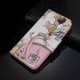 Flipové puzdro ružové retro auto pre iPhone 7 / 8 / SE (2020/2022) - farebné