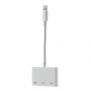 Redukcia lightning konektory 2x Lightning / jack 3,5 mm pre iPhone - biela