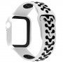 Ochranné puzdro so silikónovým remienkom pre Apple Watch 40mm - bielo-čierne