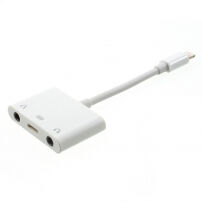 Redukcia lightning konektor s dvoma 3,5 mm jack konektormi a lightning konektorom pre Apple iPhone/8/8 Plus/7/7 Plus