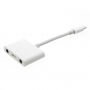Redukcia lightning konektor s dvoma 3,5 mm jack konektormi a lightning konektorom pre Apple iPhone/8/8 Plus/7/7 Plus