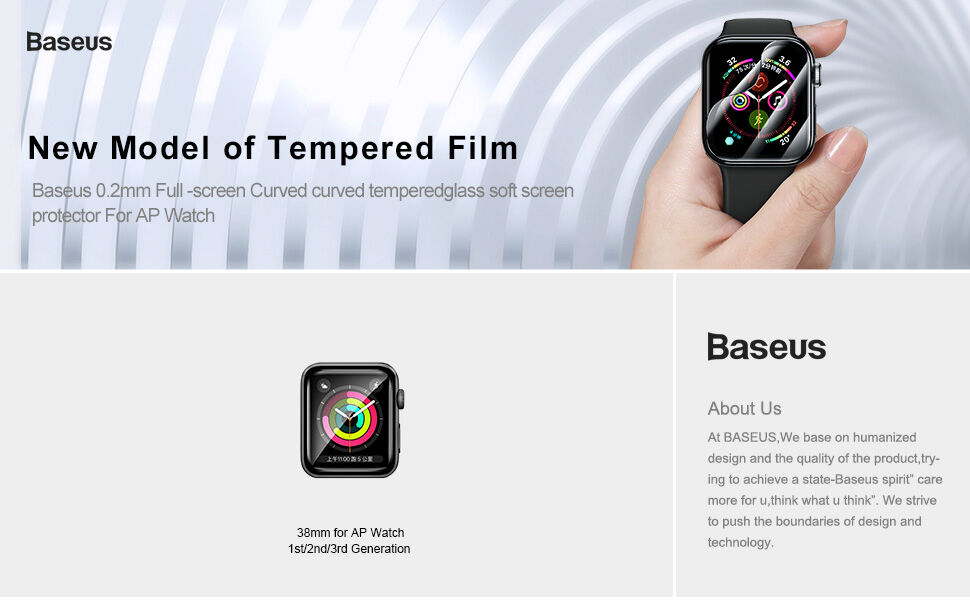 BASEUS tvrdené sklo pre Apple Watch 38mm