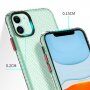 Transparentný kryt so štruktúrou včelieho plástu pre iPhone 11 - modrý