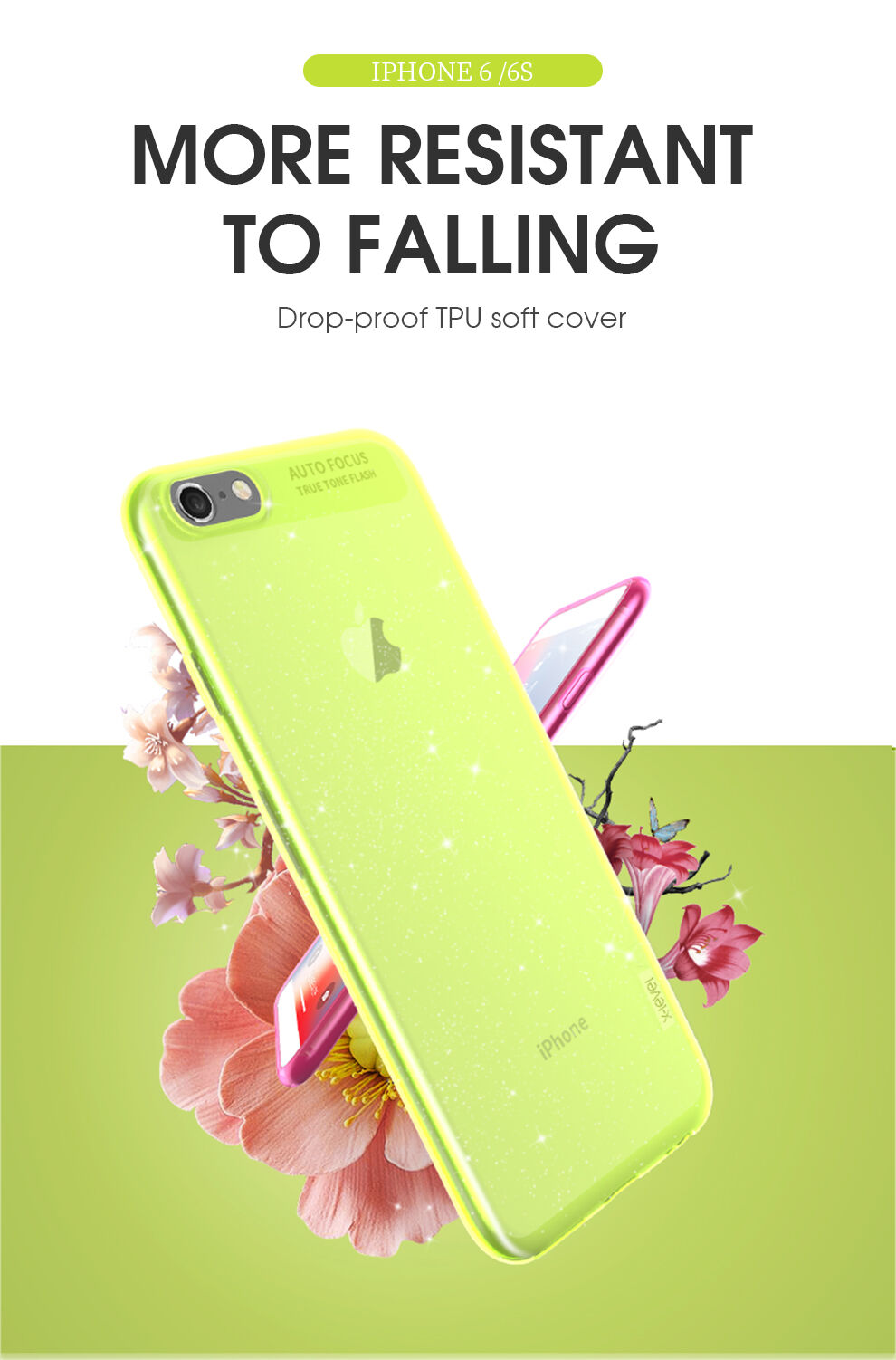 X-Level trblietavý kryt z mäkkého plastu pre iPhone 6 / 6S - čierny