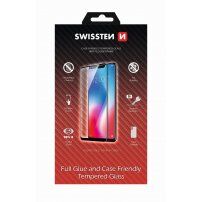 SWISSTEN 2.5D Tvrdené sklo (Tempered Glass) na iPhone 8 Plus/7 Plus – tvrdosť 9H – hrúbka 0,3 mm - biely rámček